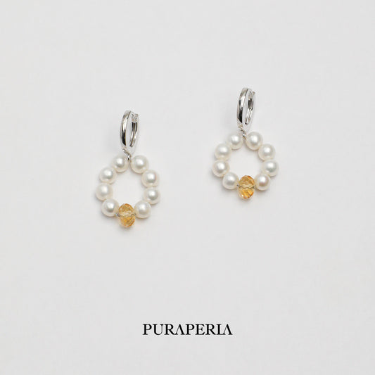 Pearl & Citrine Earrings