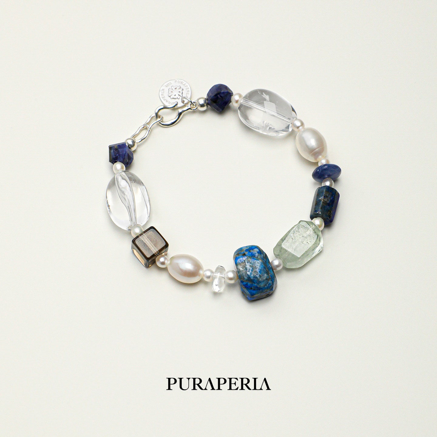 Freeform Clear Green Quartz Bracelet