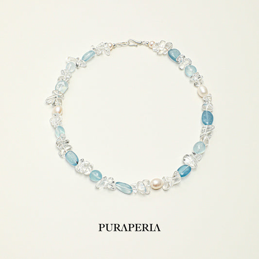 Natural Blue Quartz & Pearl Bracelet