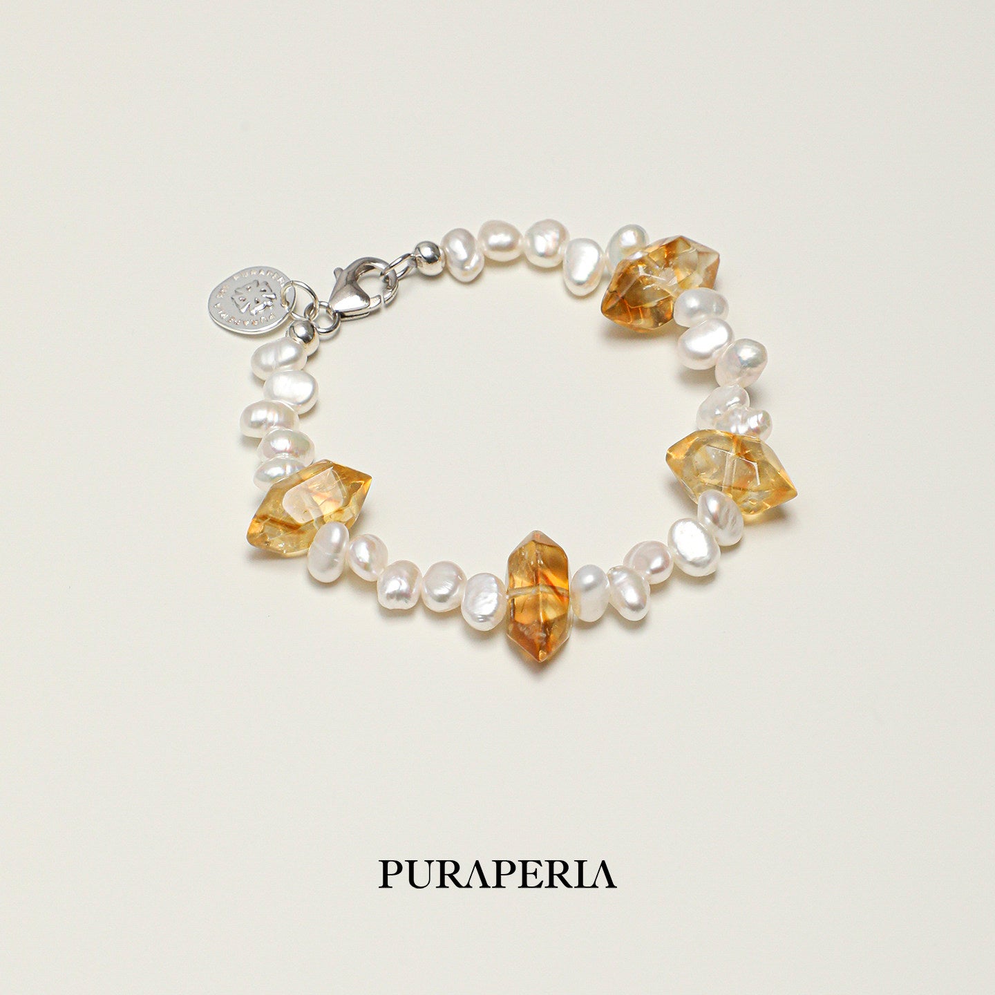 Natural Citrine & Pearl Bracelet