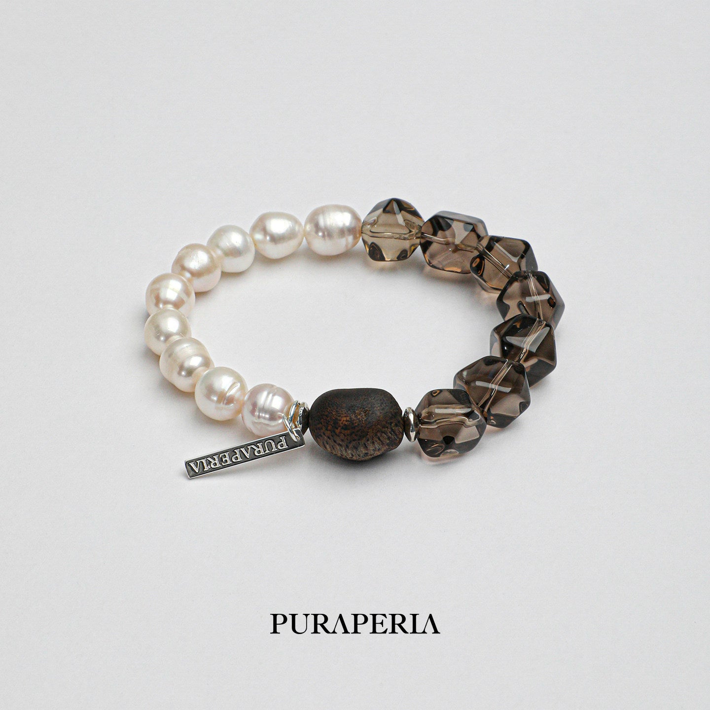 Smoky Quartz  Pearl Bracelet