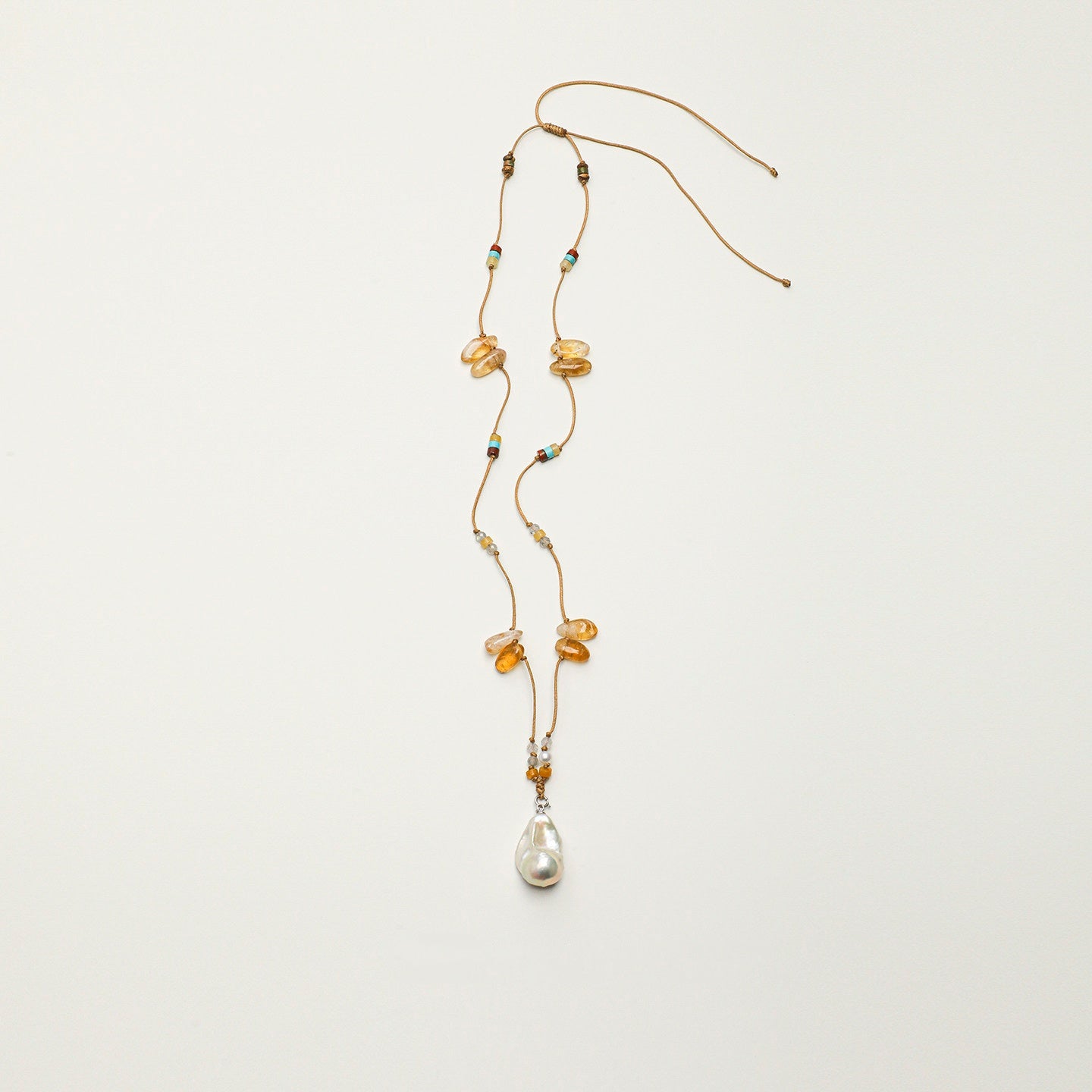 Citrine Chips and Pearl Necklace | Abundance, Warmth and Grace