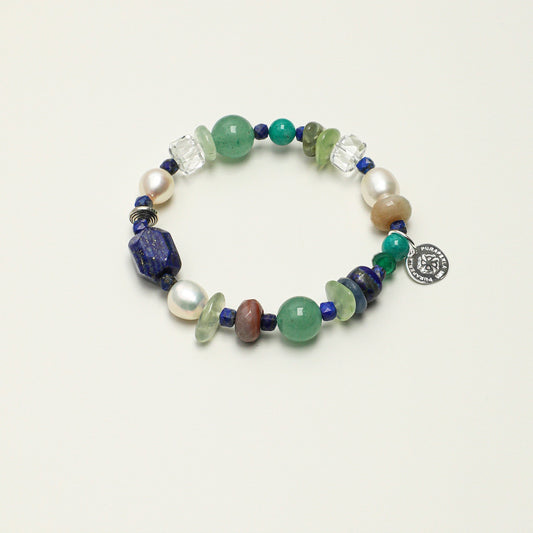 Green Aventurine & Lapis Lazuli Bracelet | Opportunity, Wisdom & Focus