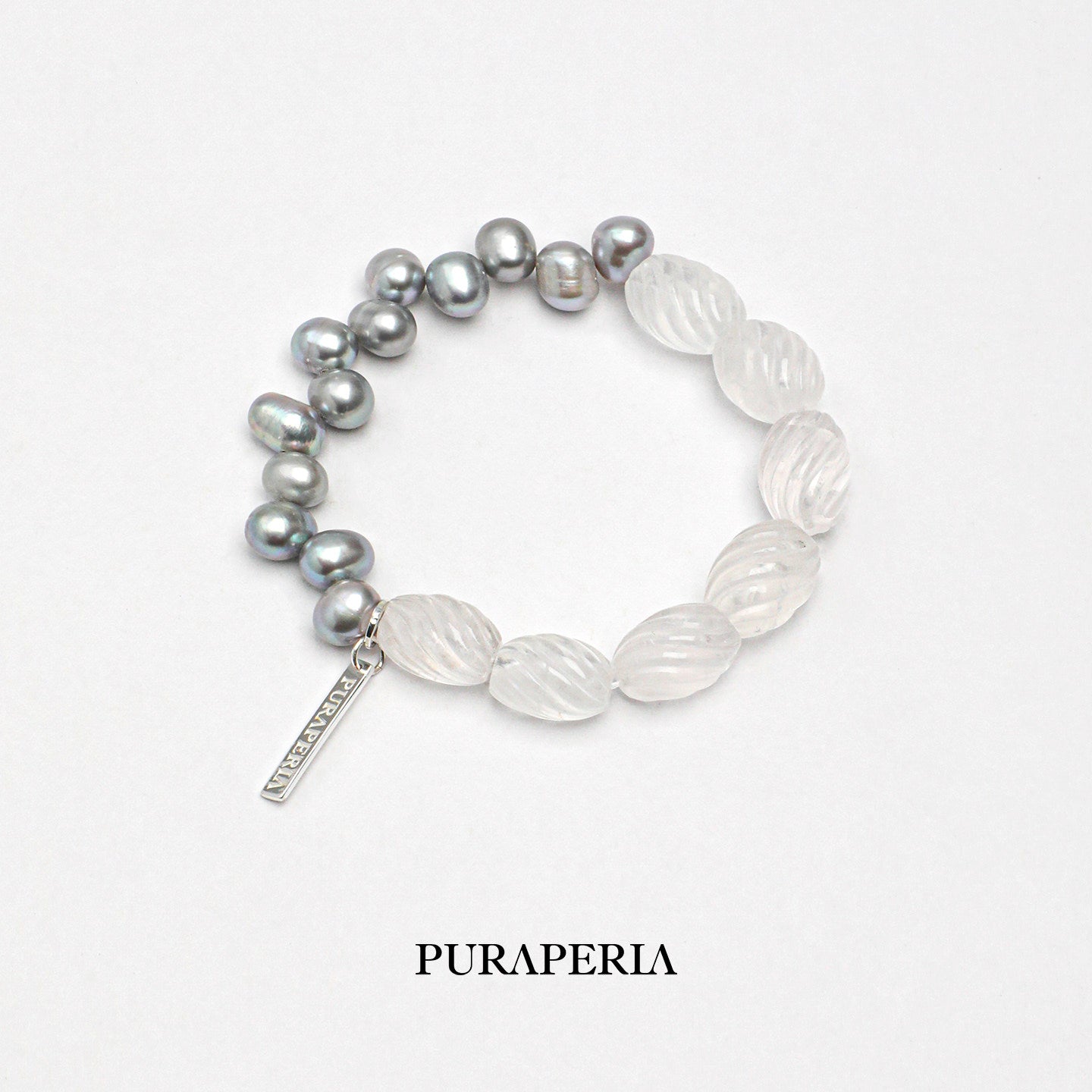 Natural Freshwater Pearl & Clear Quartz Crystal Bracelet