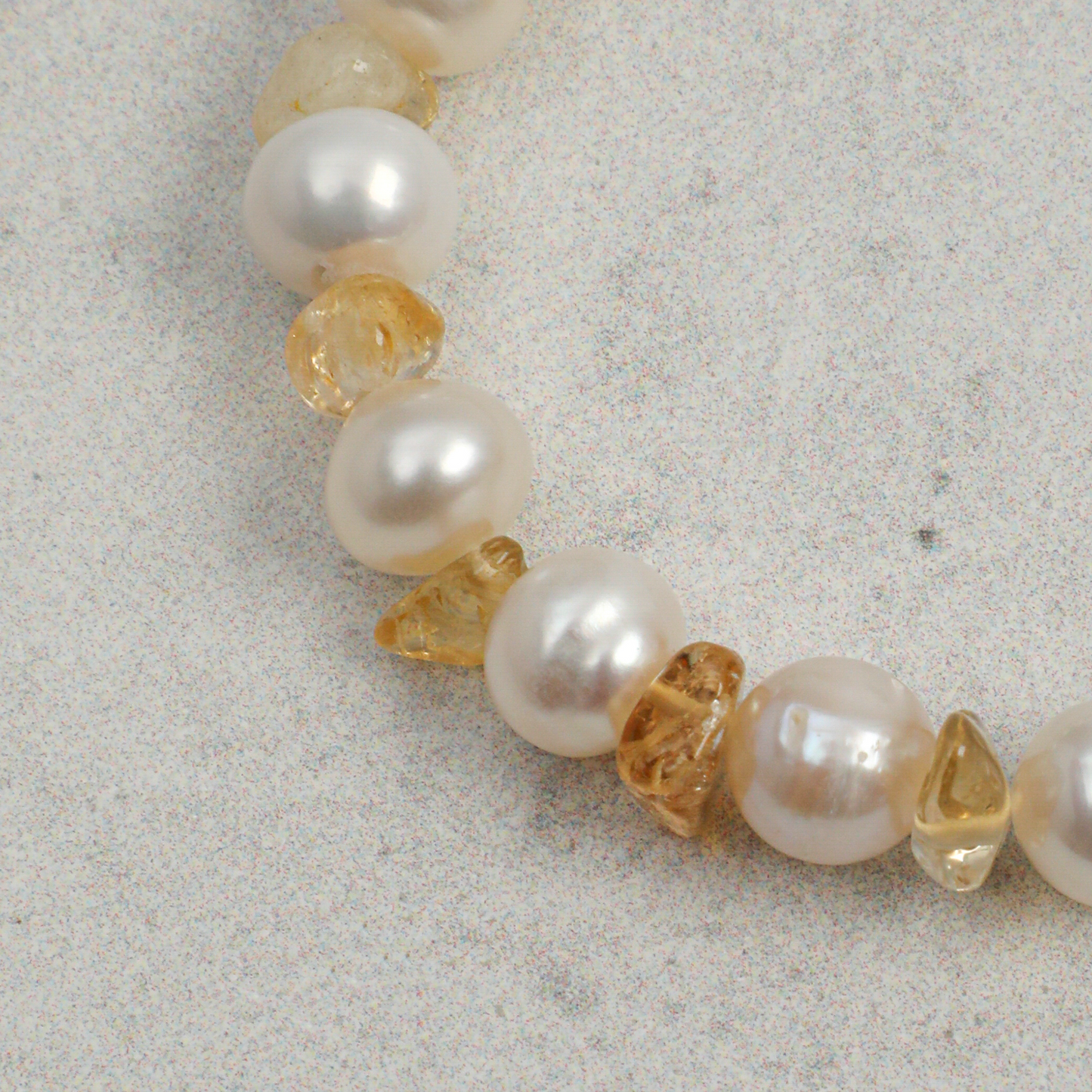 White Pearl  Citrine Freeform Bracelet