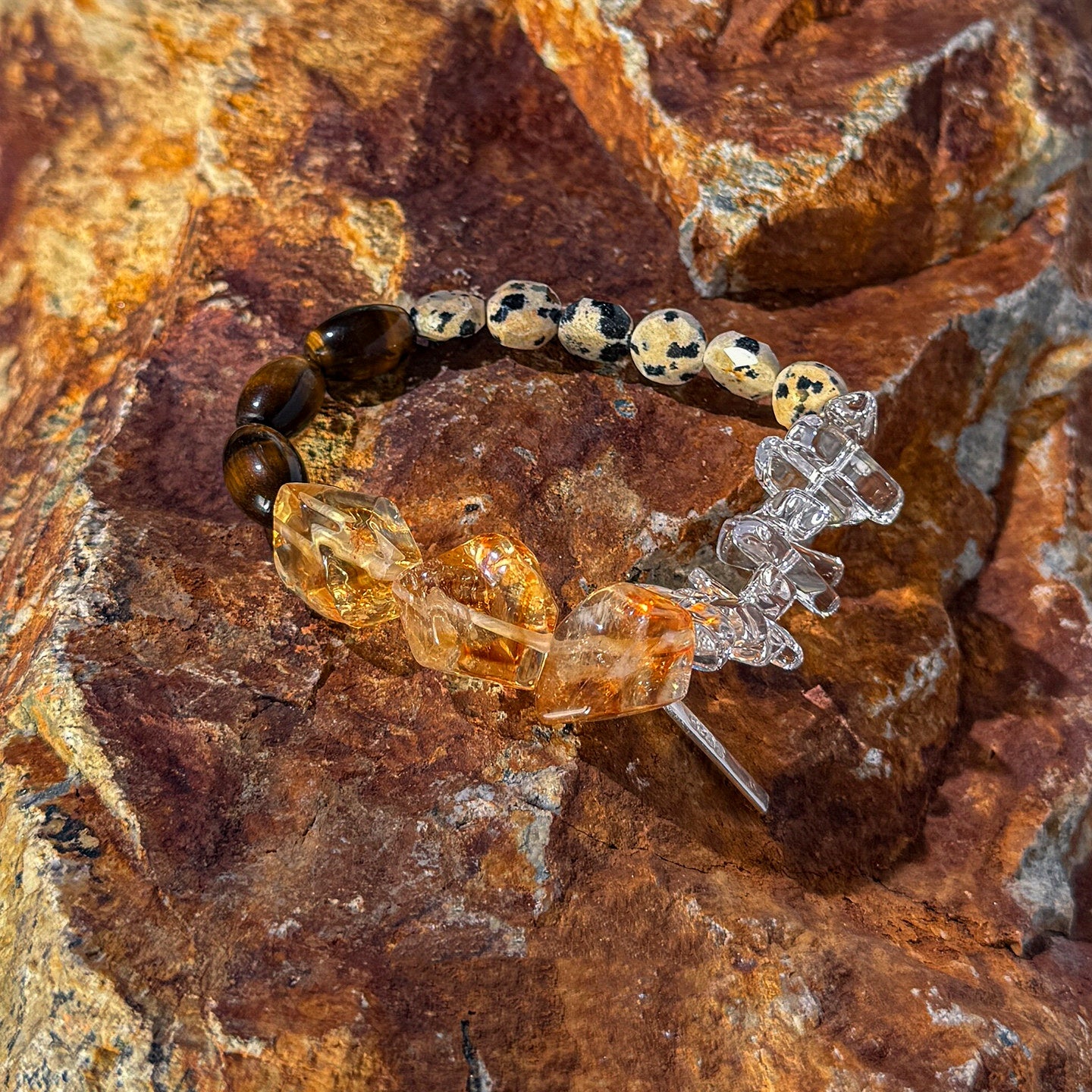 Citrine Chips and Tiger's Eye Bracelet | Courage, Focus and Abundance