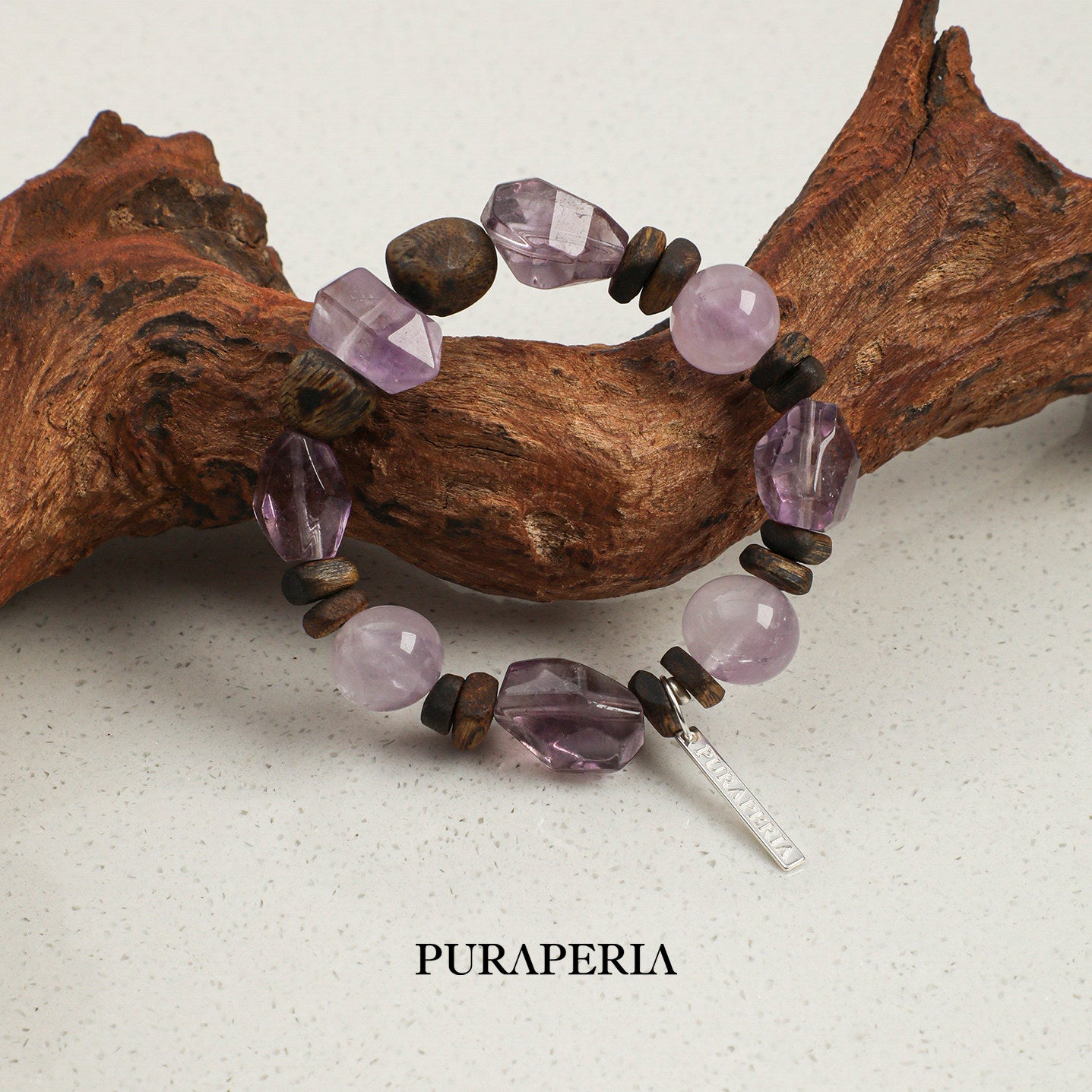 Freeform Amethyst Agarwood Bracelet