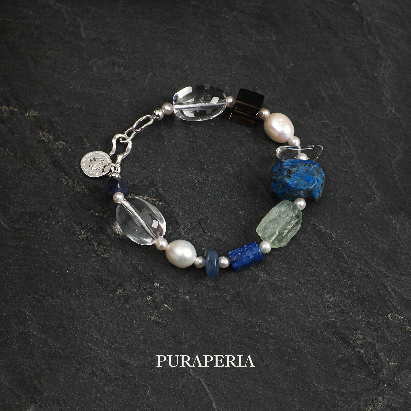 Freeform Clear Green Quartz Bracelet