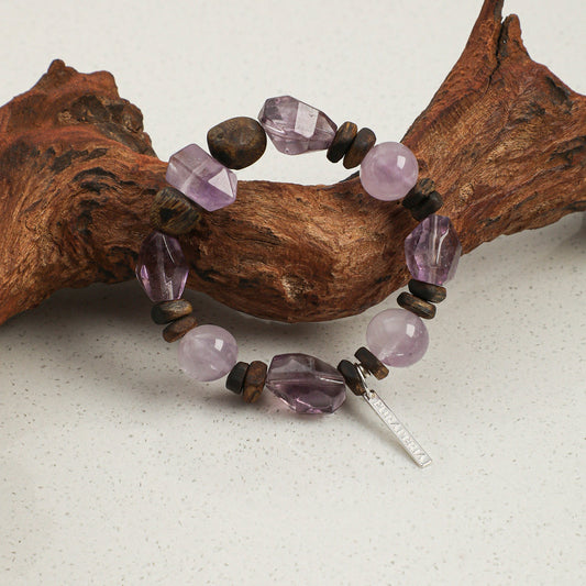 Freeform Amethyst Agarwood Bracelet