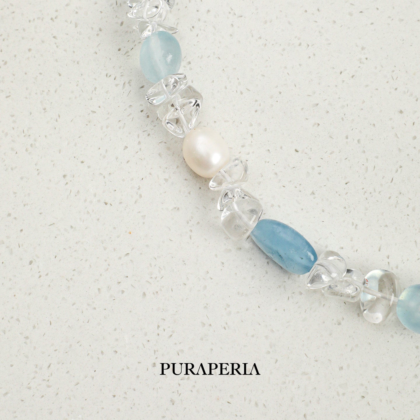 Natural Blue Quartz & Pearl Bracelet
