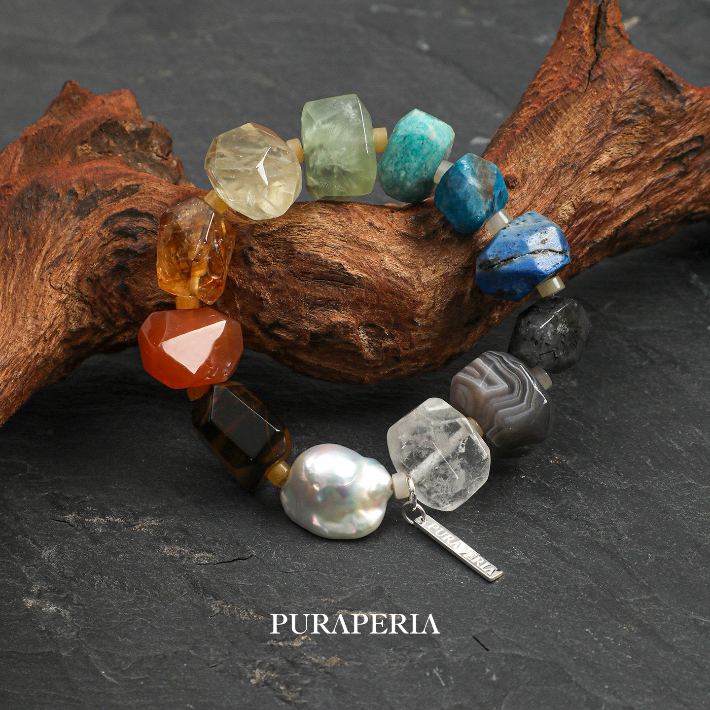 Natural Crystal & Agate Bracelet | Grounding Stability, Harmony & Energetic Balance