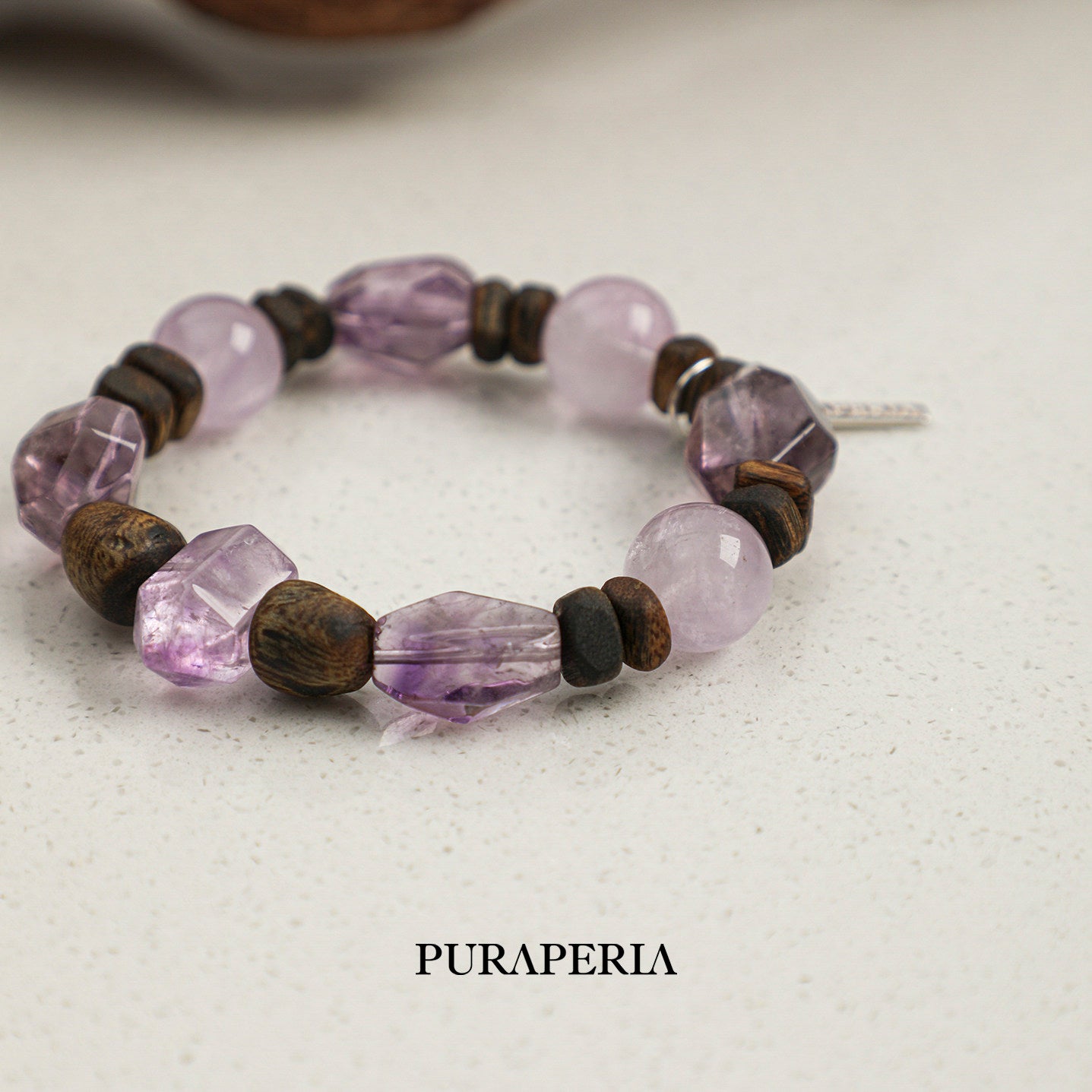 Freeform Amethyst Agarwood Bracelet
