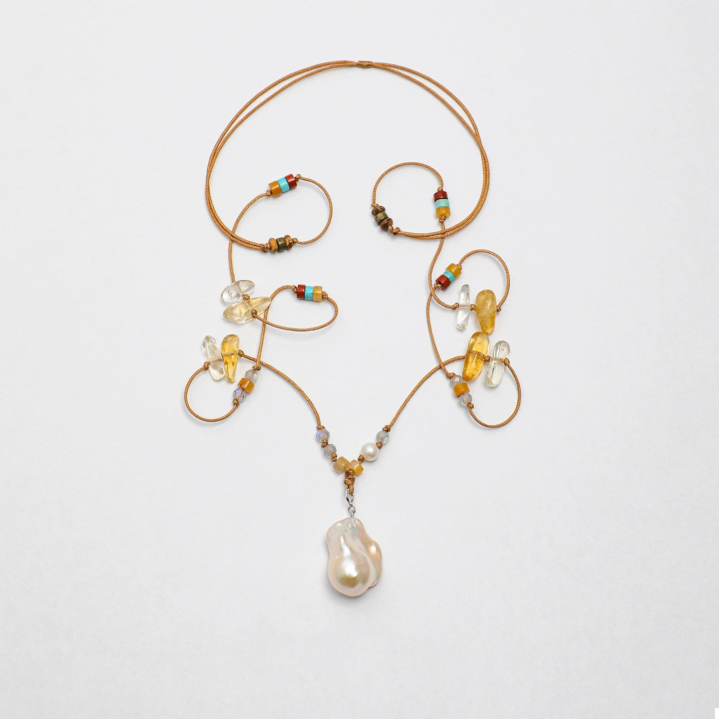 Citrine Chips and Pearl Necklace | Abundance, Warmth and Grace