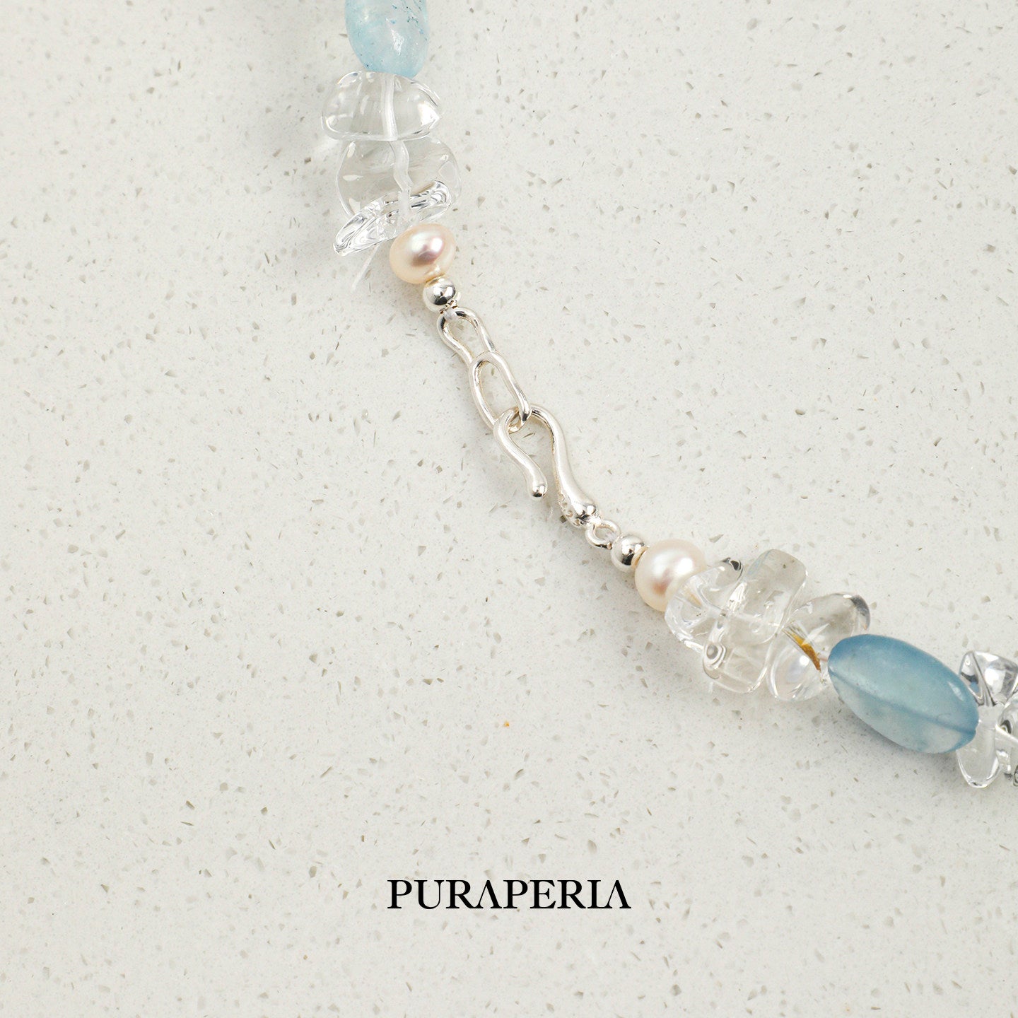 Natural Blue Quartz & Pearl Bracelet