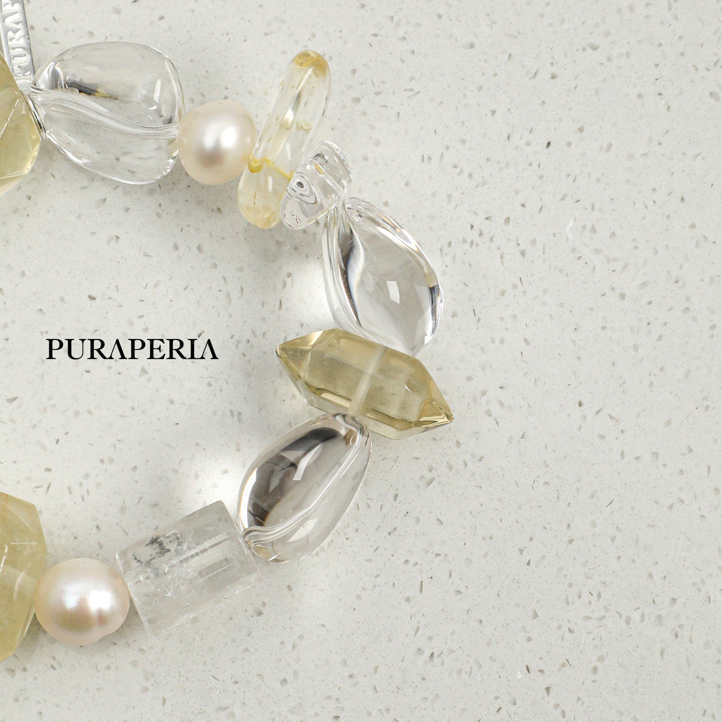 Natural Citrine & Clear Quartz Freeform Crystal Bracelet