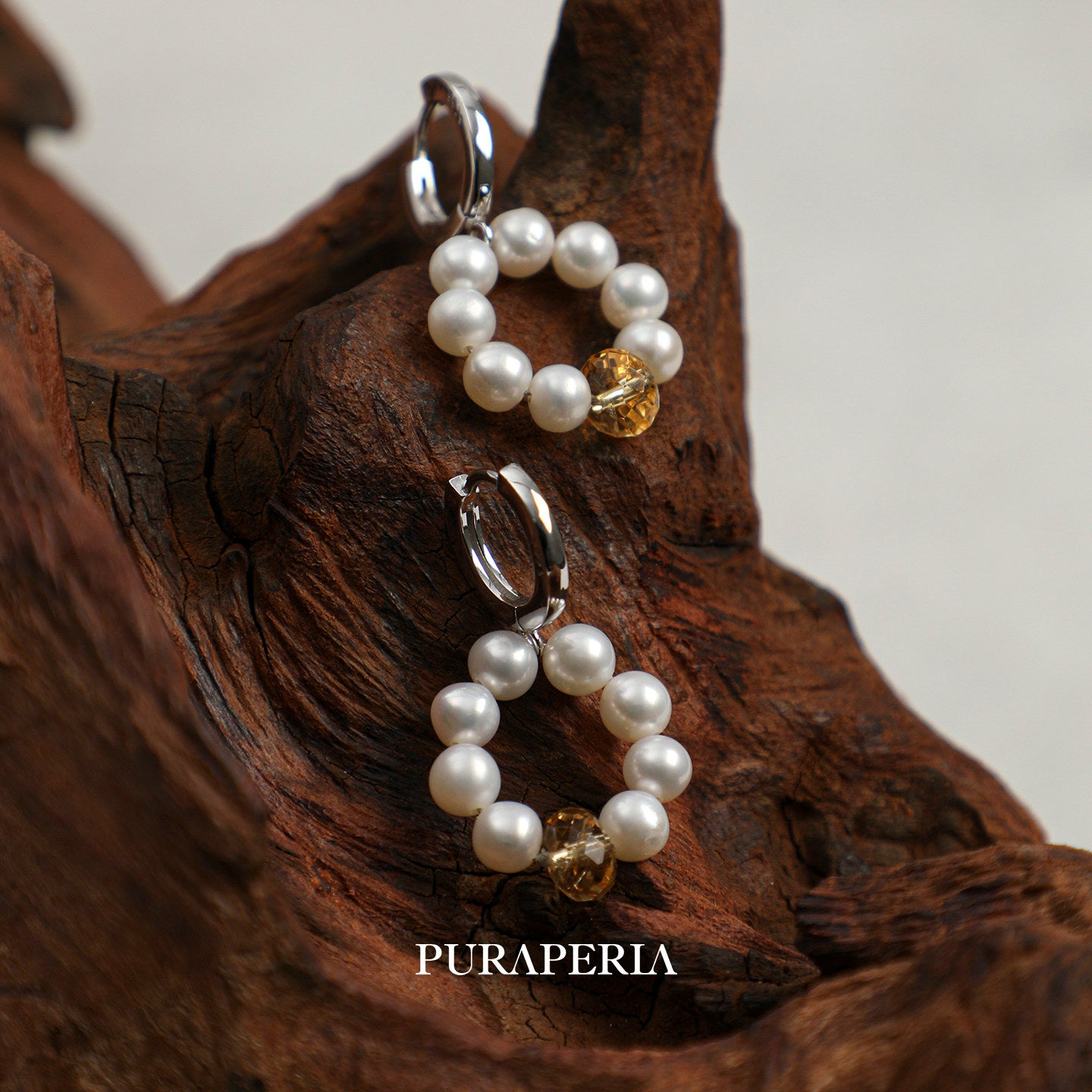 Pearl & Citrine Earrings