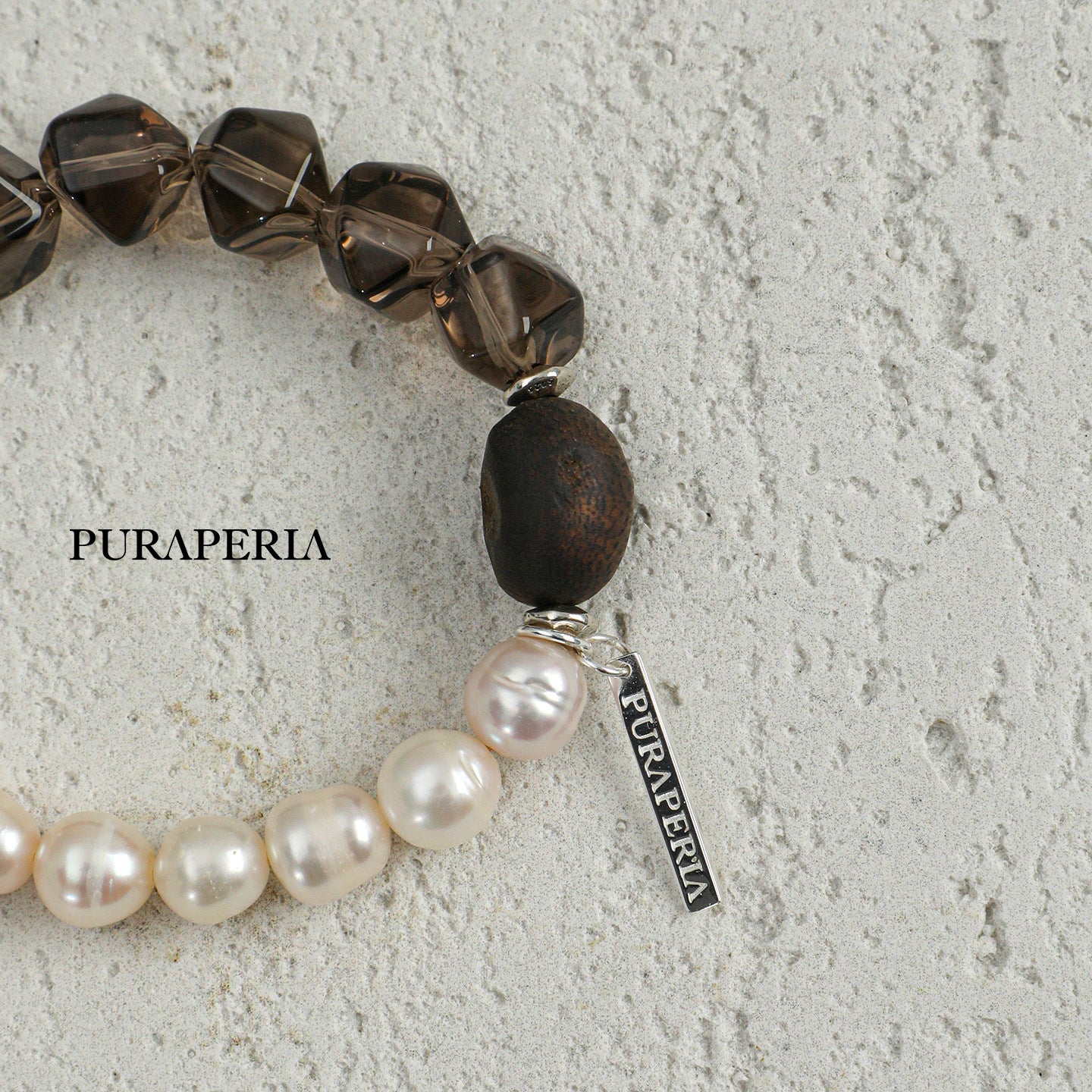 Smoky Quartz  Pearl Bracelet