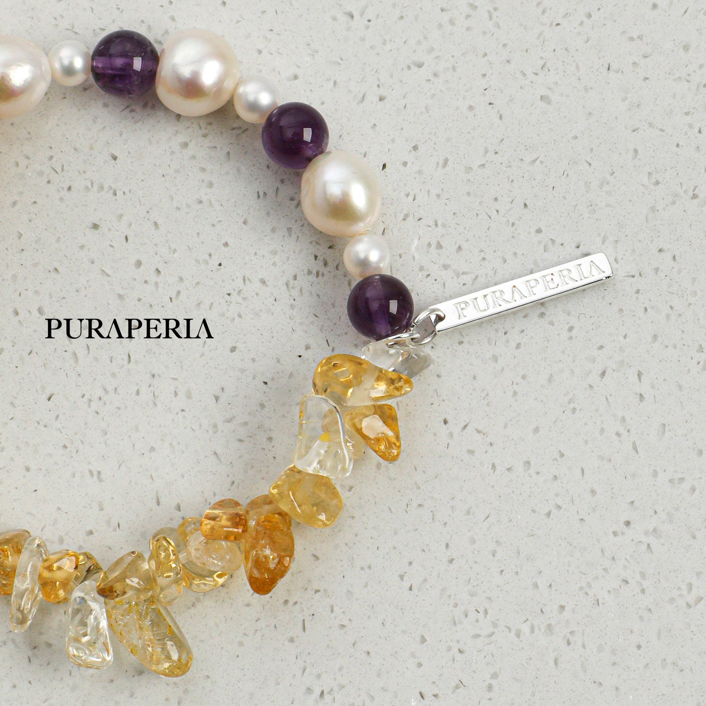 Freeform Citrine & Pearl Bracelet