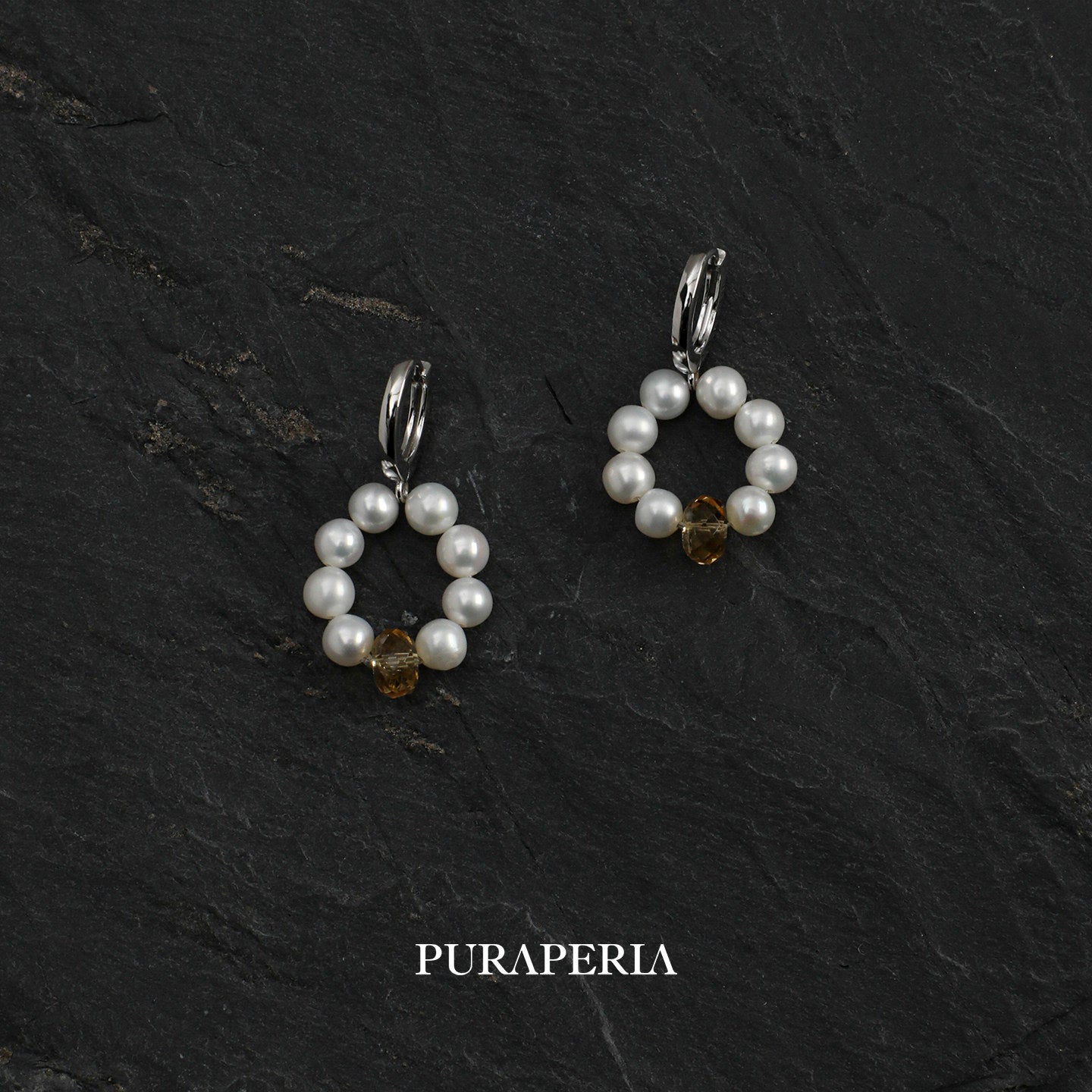 Pearl & Citrine Earrings