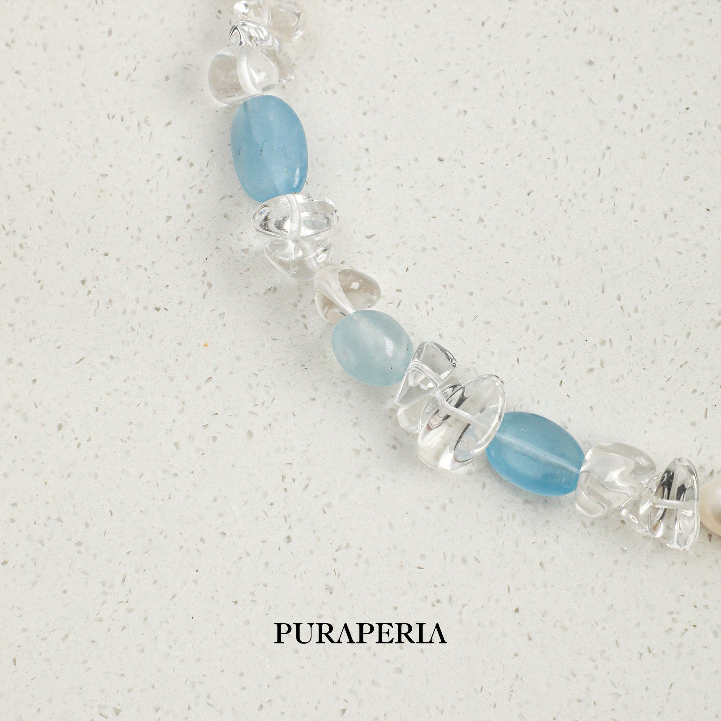 Natural Blue Quartz & Pearl Bracelet