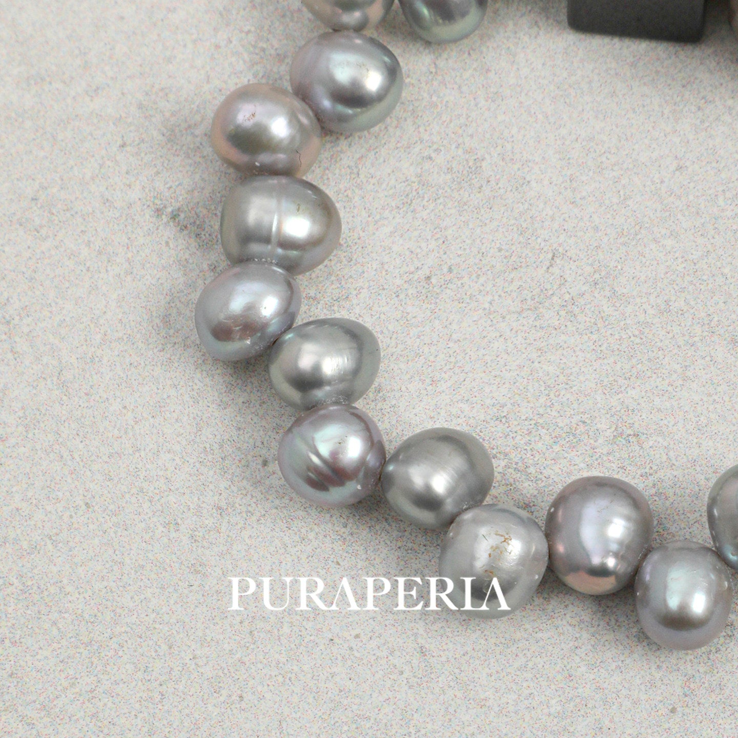 Black Rutilated Quartz & Grey Pearl Bracelet
