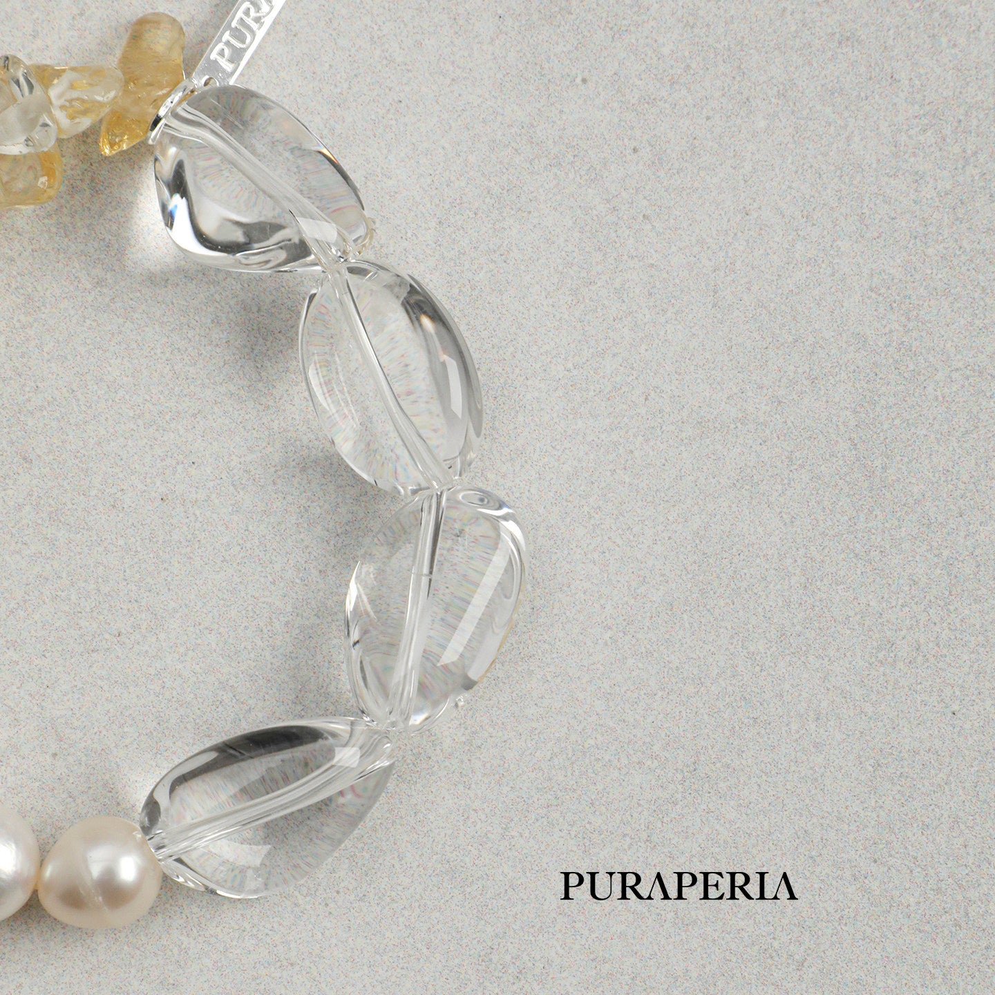 Freeform Clear Quartz & Citrine Chips Bracelet