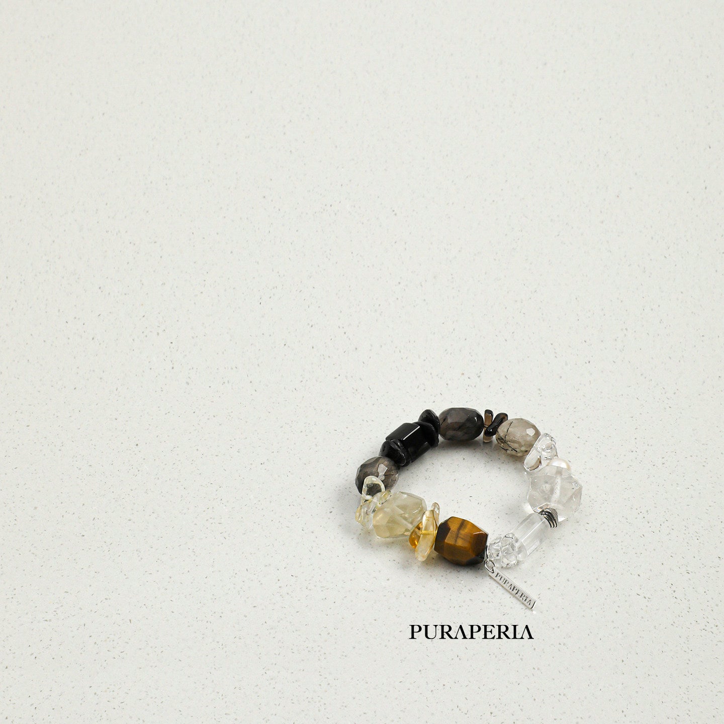 Clear Quartz, Tiger's Eye  Citrine Bracelet