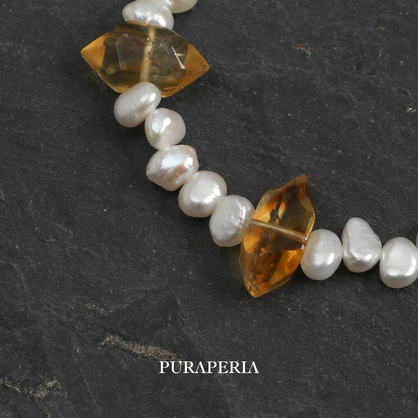 Natural Citrine & Pearl Bracelet