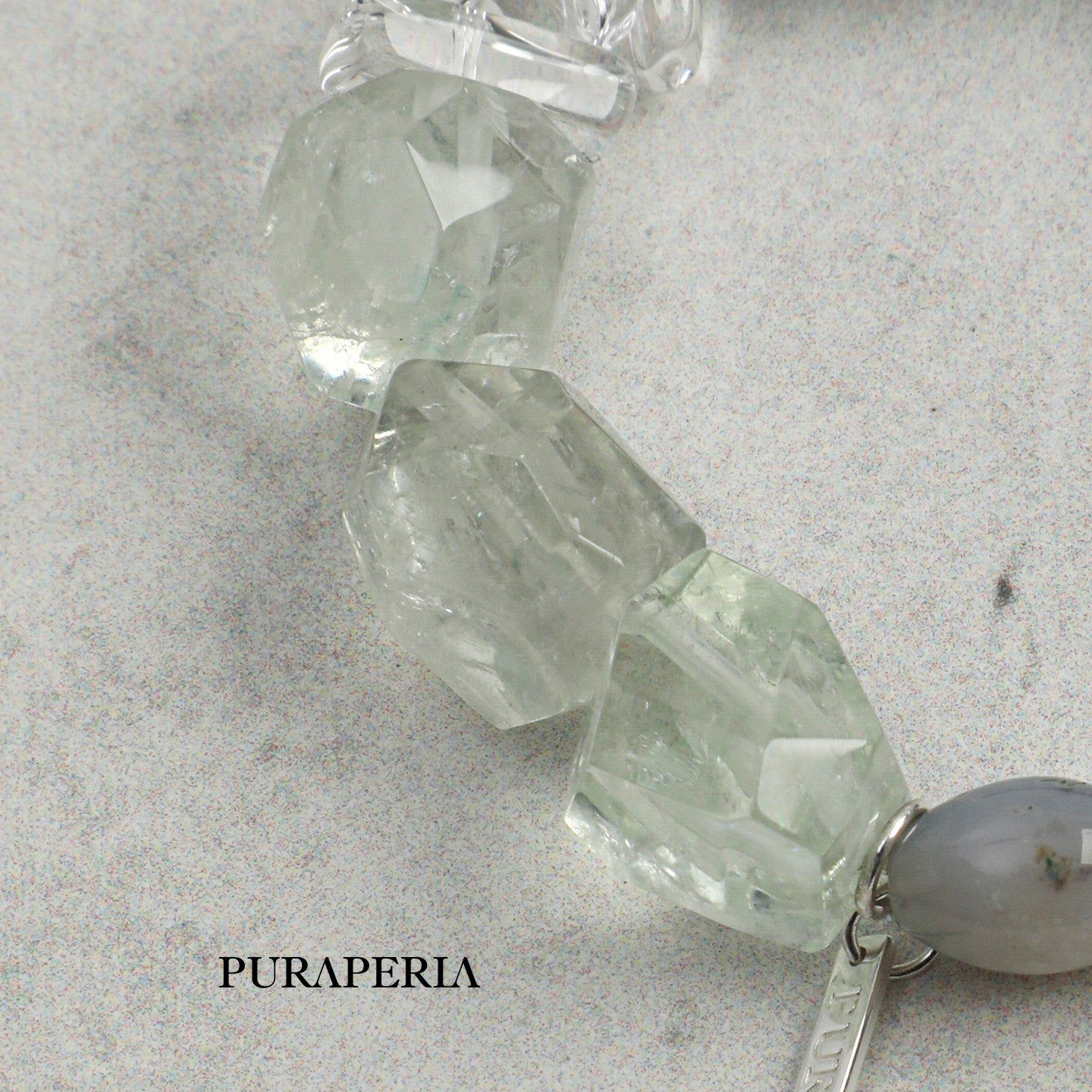Freeform Green Quartz & Agate Bracelet