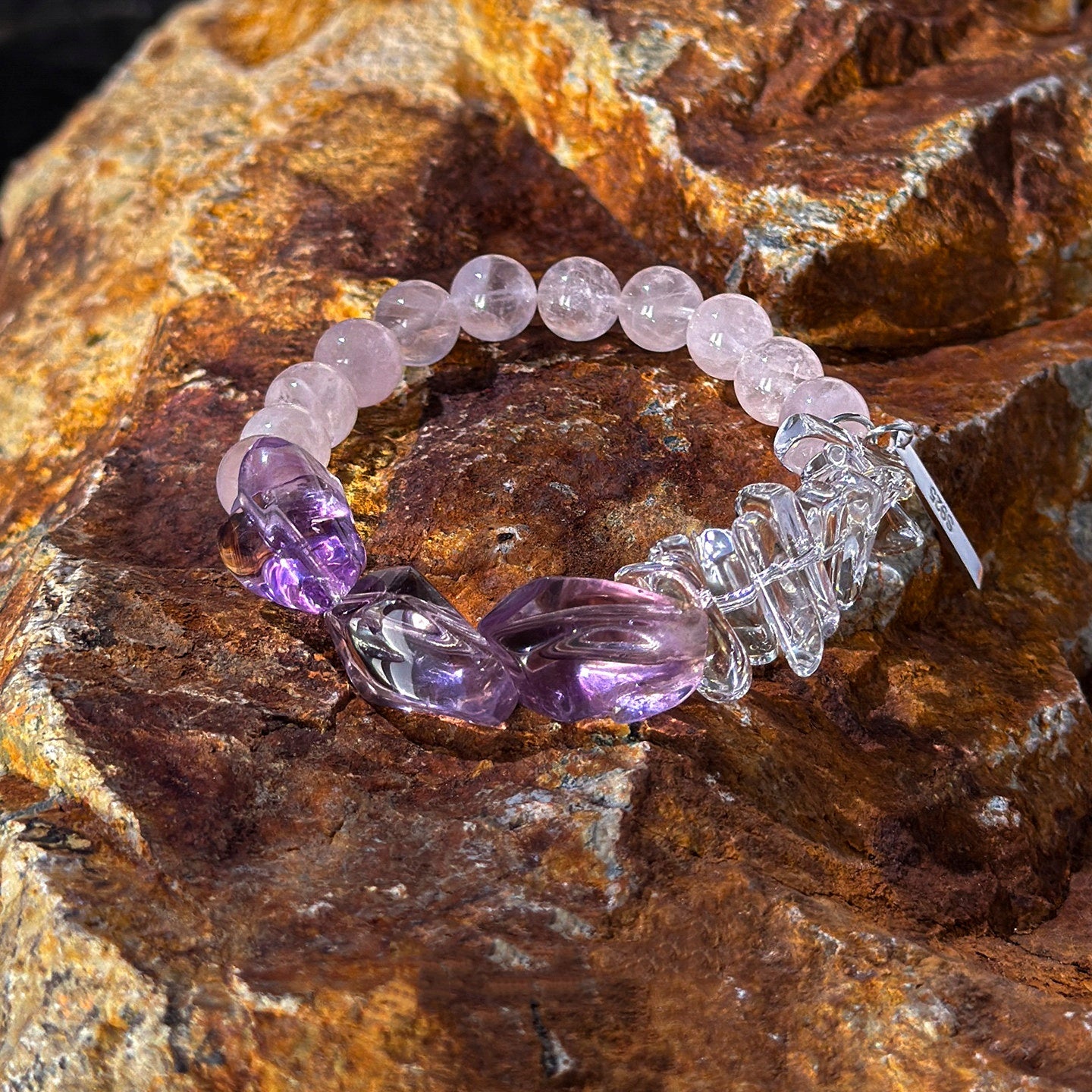 Amethyst  Rose Quartz Bracelet