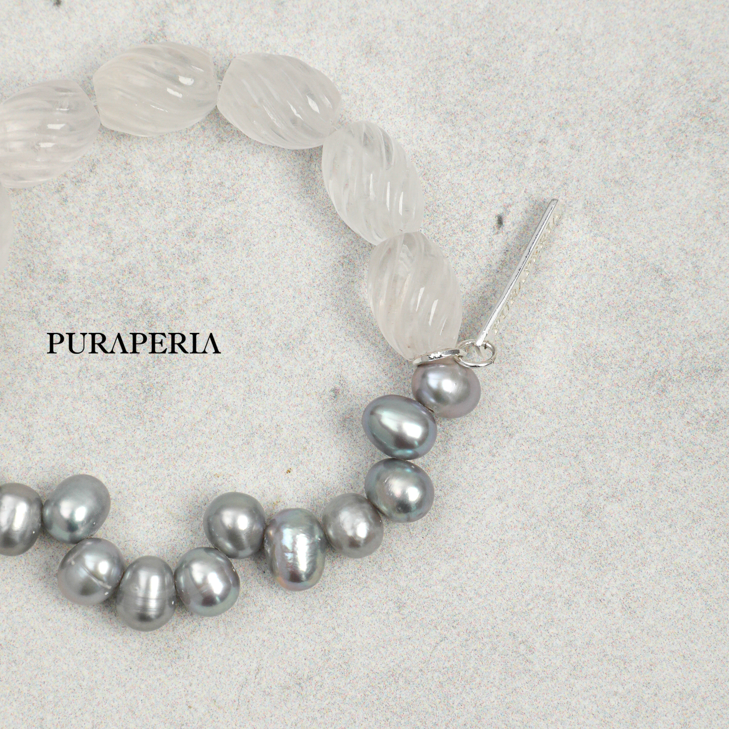 Natural Freshwater Pearl & Clear Quartz Crystal Bracelet