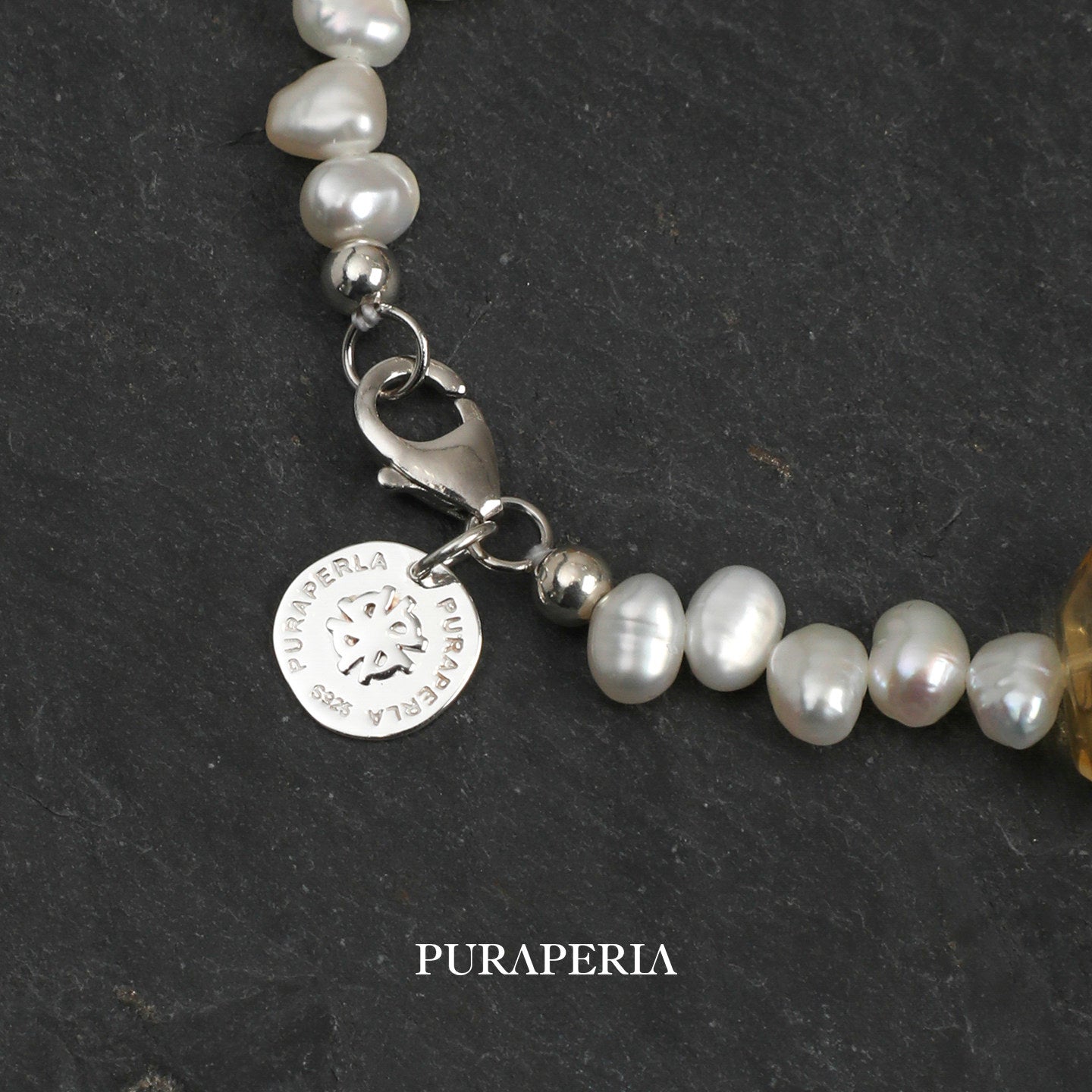 Natural Citrine & Pearl Bracelet