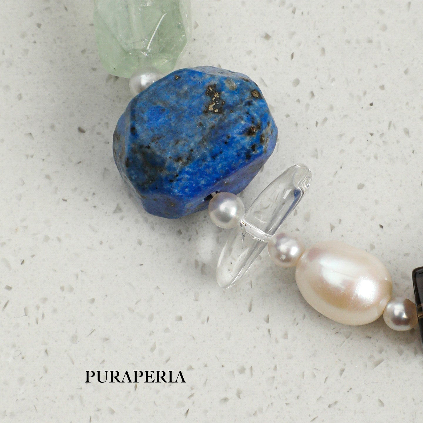 Freeform Clear Green Quartz Bracelet
