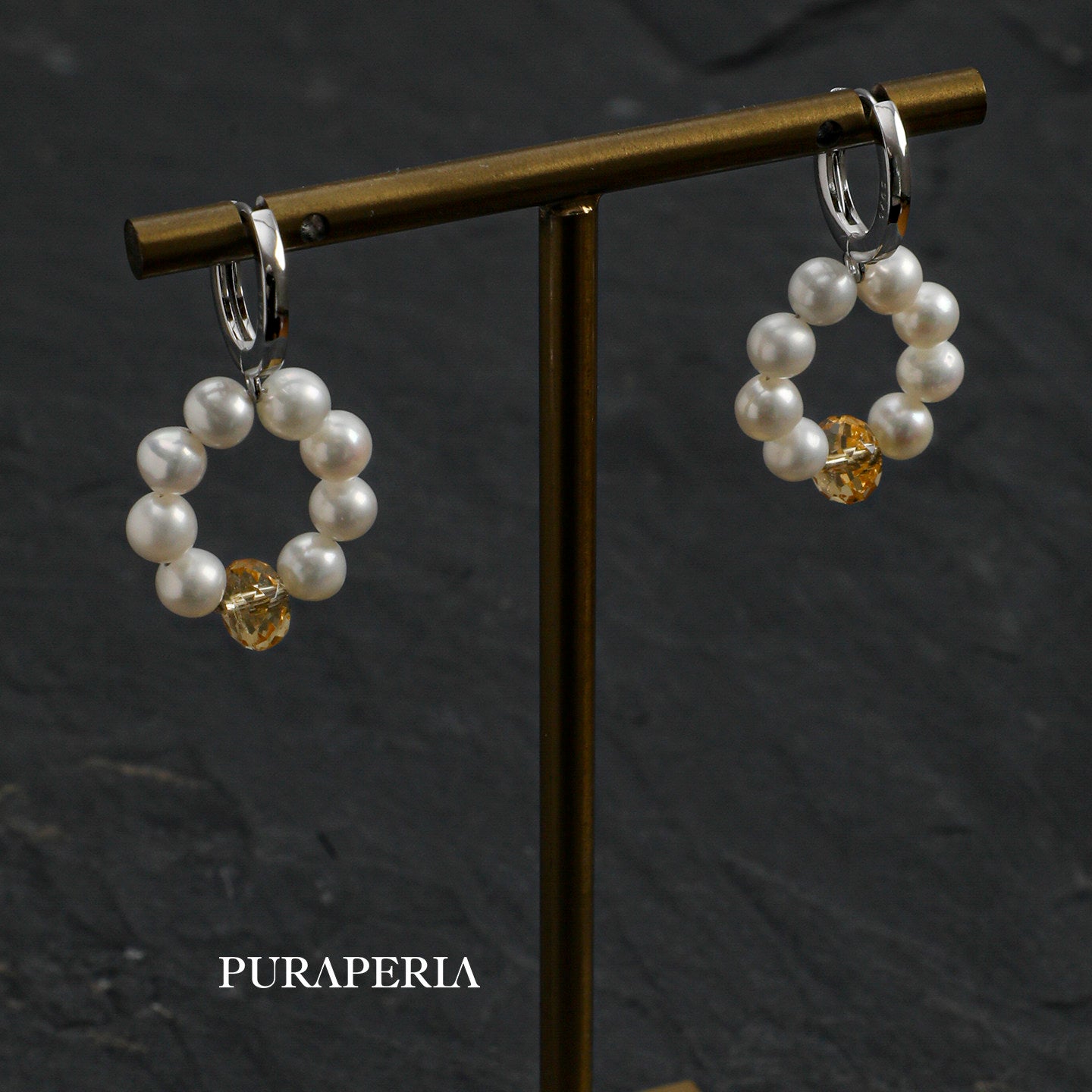 Pearl & Citrine Earrings