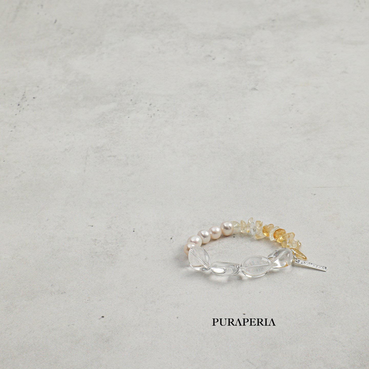 Freeform Clear Quartz & Citrine Chips Bracelet