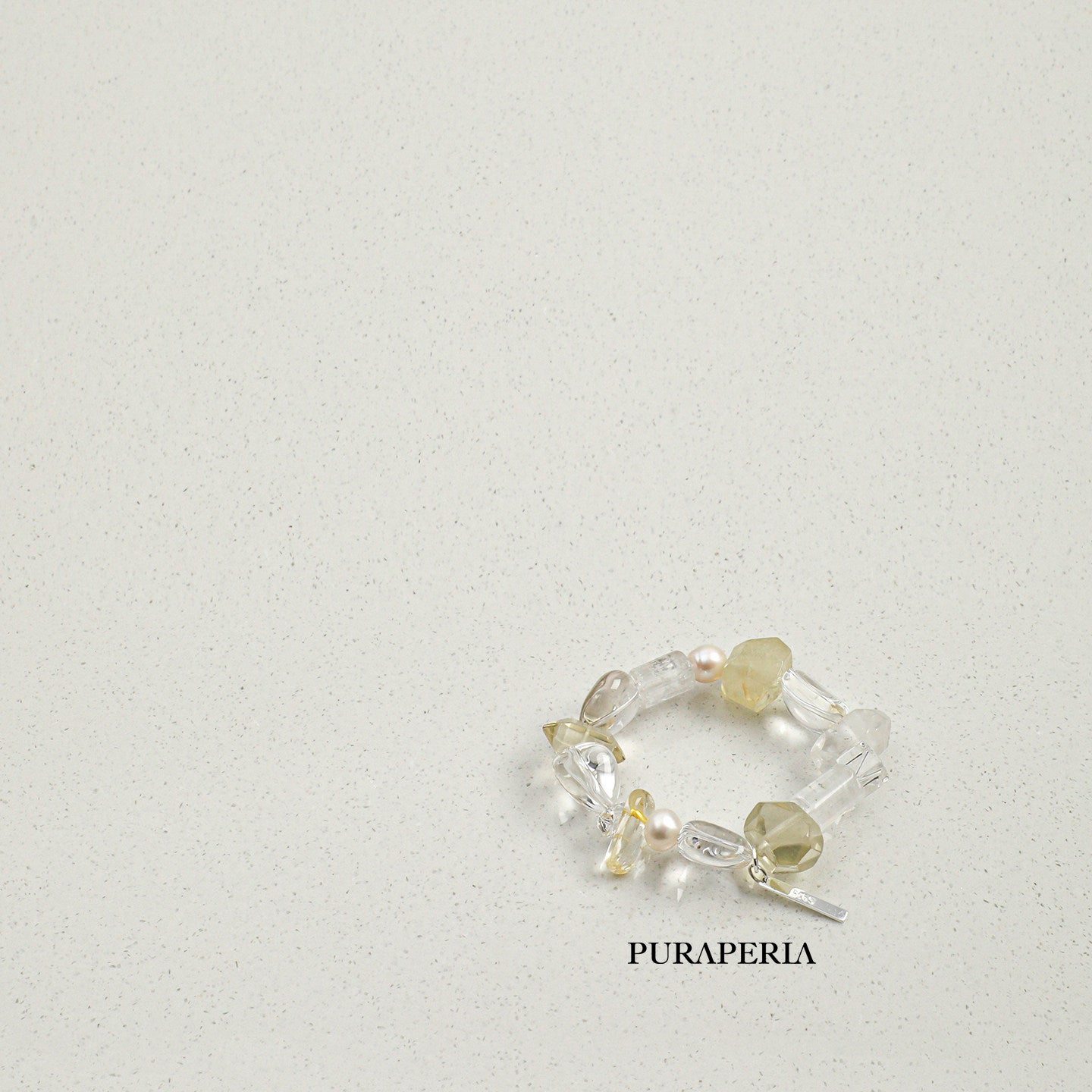 Natural Citrine & Clear Quartz Freeform Crystal Bracelet
