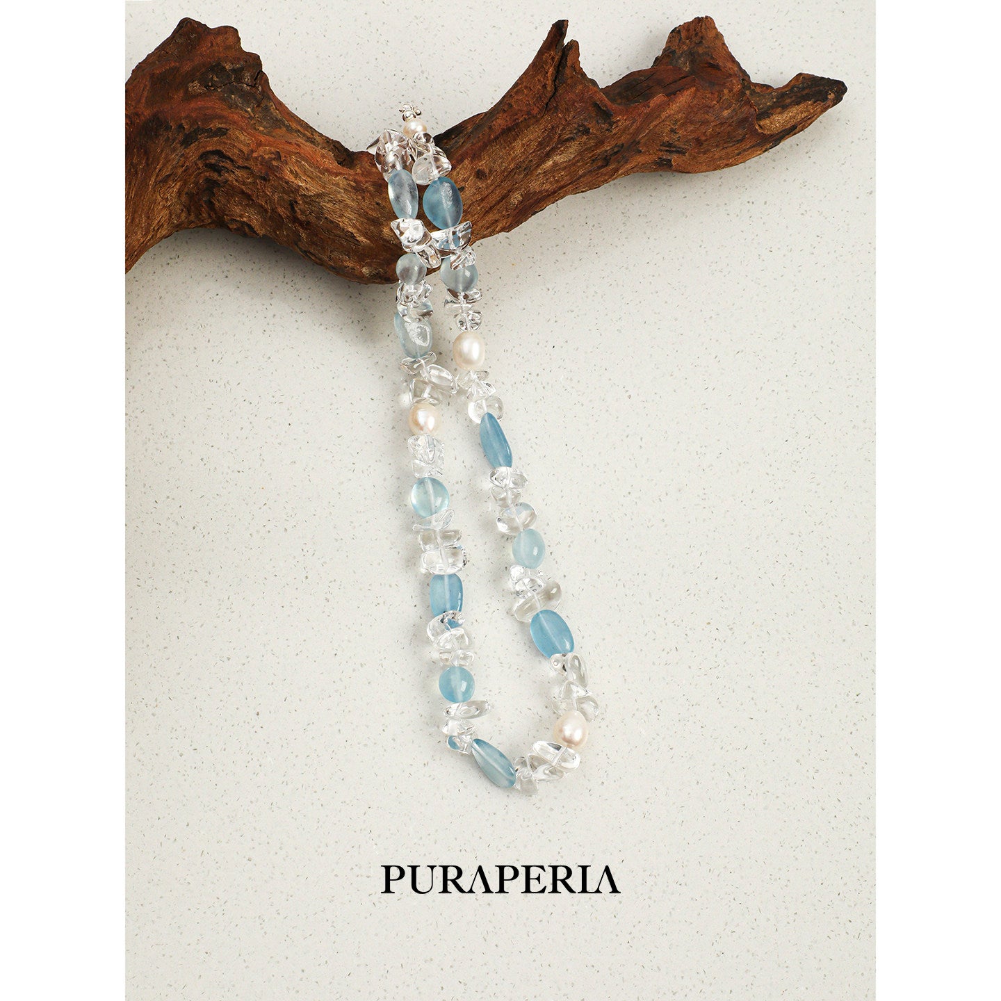 Natural Blue Quartz & Pearl Bracelet