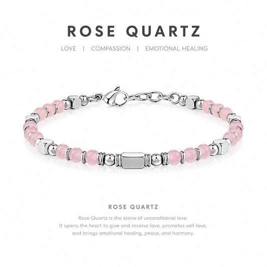 Natural Rose Quartz Bracelet | Love • Compassion • Harmony