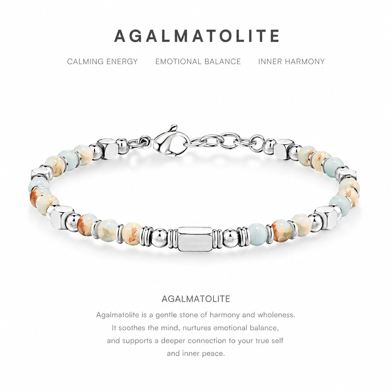 Natural Agalmatolite Bracelet | Simplicity • Balance • Creativity